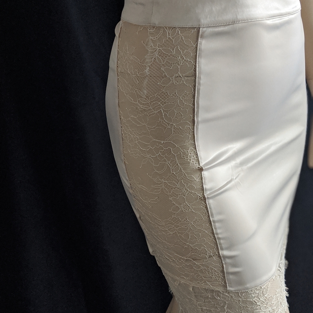 Give Me Love Champagne satin lace skirt - Picture 3 of 5